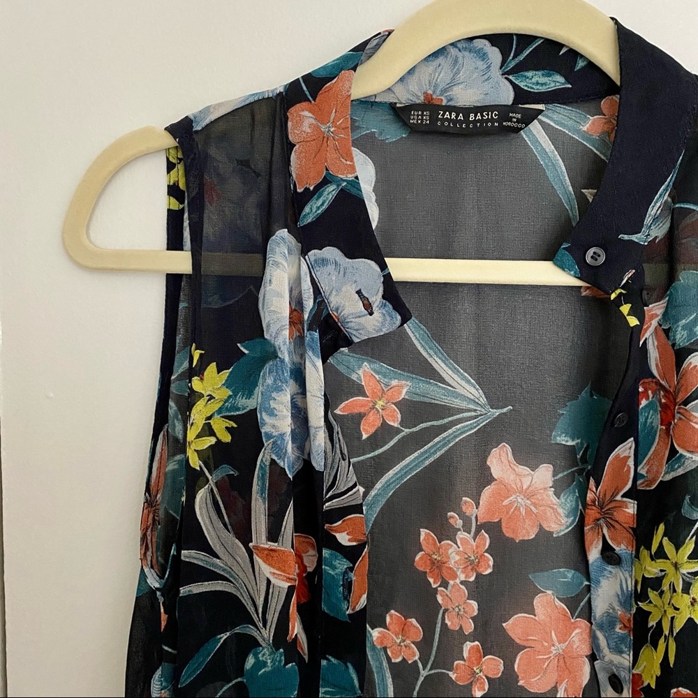// zara // floral sheer cover-up
